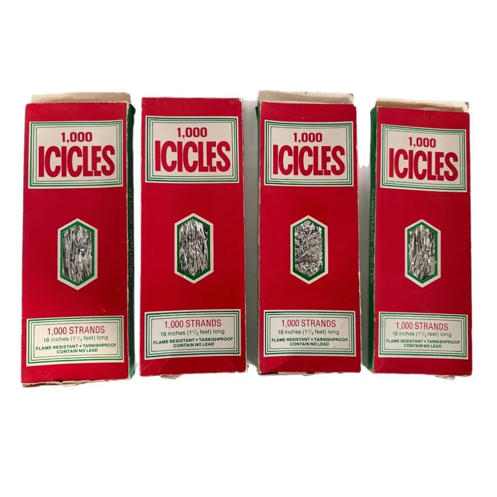 Christmas Tree ICICLES 1000 Strands Tinsel Garland 18